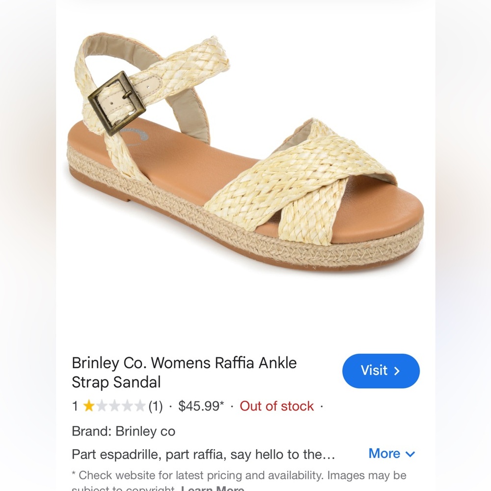 Brinley Co.  NWOT ratafia strapped sandal in copper